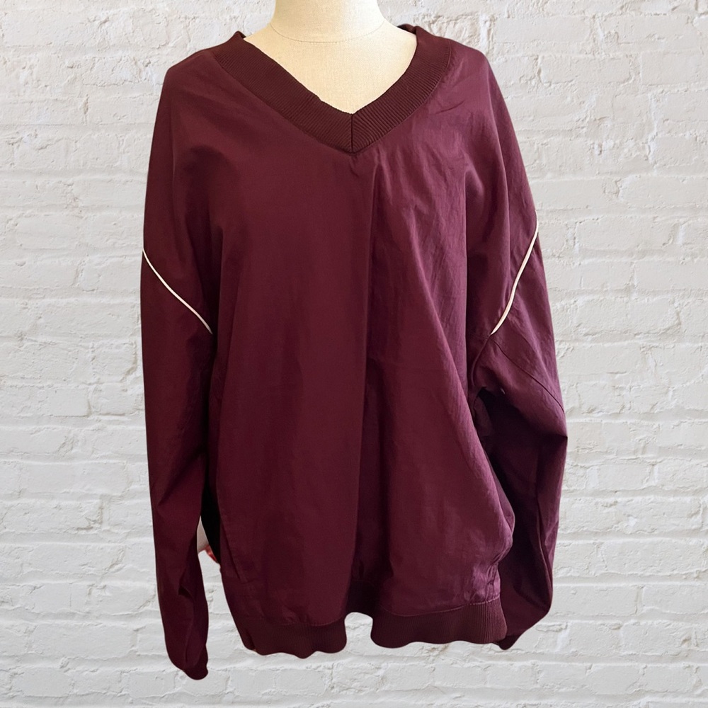 Pull-over v-neck Champion vintage track jacket in burgundy